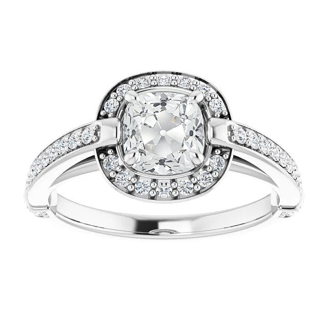 Women’s Halo Ring Old Miner Diamonds Jewelry