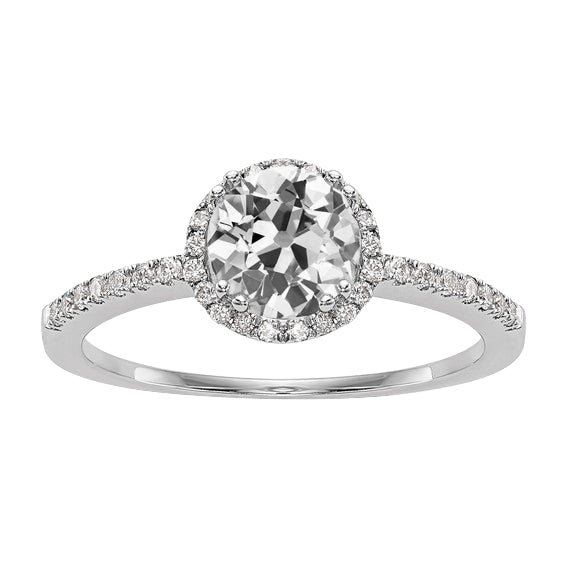 Women’s Halo Round Old Miner Diamond Ring