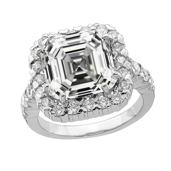Women’s Halo Diamond Ring 14K White Gold
