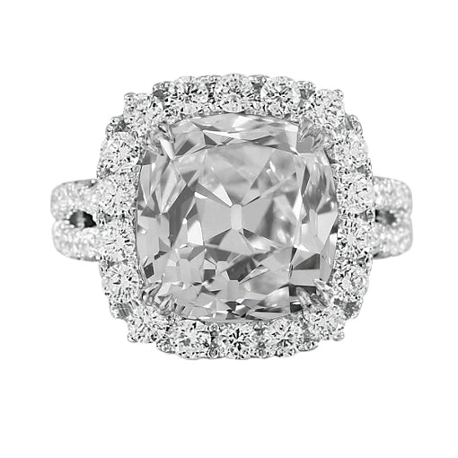 Women's Halo Wedding Ring Old Miner Diamond