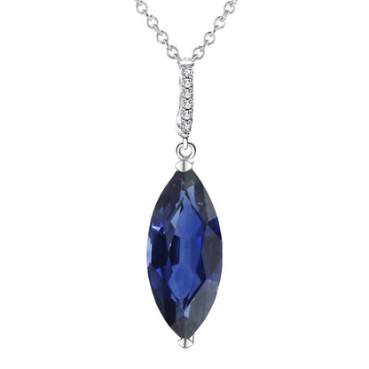 Women’s Dark Blue Sapphire Diamond Pendant
