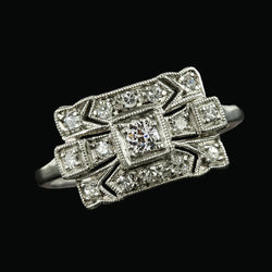 Genuine   Women’s Old Cut Round Diamond Ring 1.75 Carats White Gold 14K Jewelry