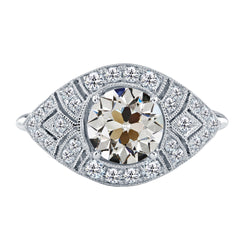 Women’s 3.50 Carats Old Miner Diamond Anniversary Ring White Gold