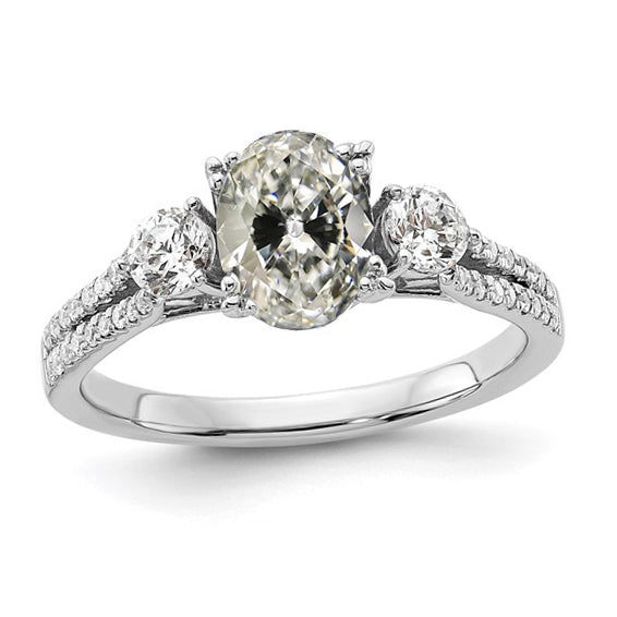 Women’s Oval Old Mine Cut Diamond Wedding Ring