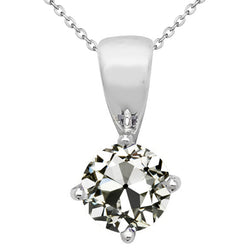 Women’s Pendant Necklace 2.50 Ct Solitaire Old Miner