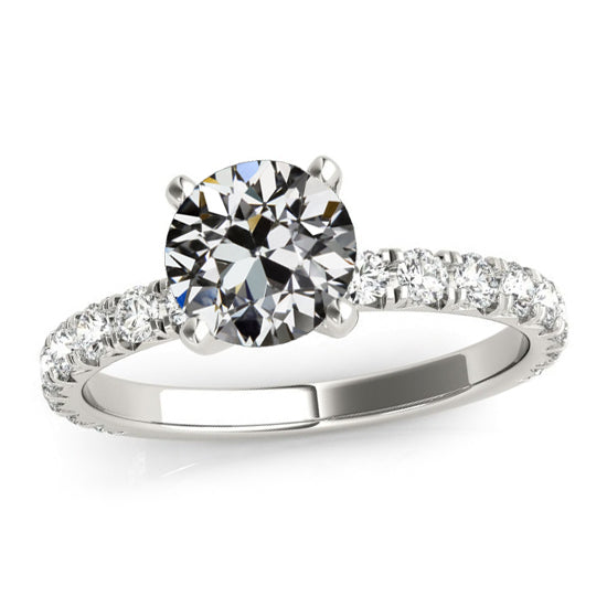 Women's Ring Old Miner Diamond 14K Gold Jewelry