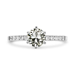 Women’s Ring Round Old Miner Genuine Natural Earth Mined Diamond 6 Prong Set 3.50 Carats