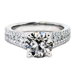 Women’s Round Old Mine Cut Genuine Natural Earth Mined Diamond Ring Pave Prong Set 6 Carats
