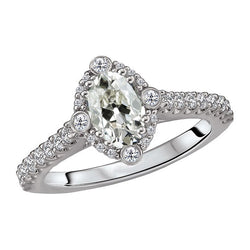 Women’s Round & Marquise Old Miner Diamond Halo Ring 5 Carats