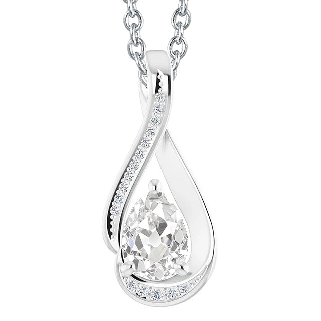 Women’s Slide Diamond Pendant Pear Old Miner
