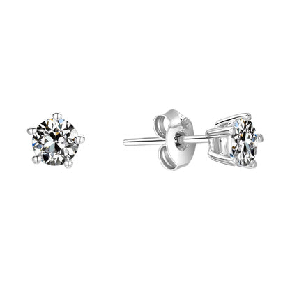 natural round diamond 2ct earring front view