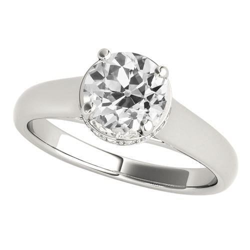 Women’s Solitaire Ring Old Mine Cut