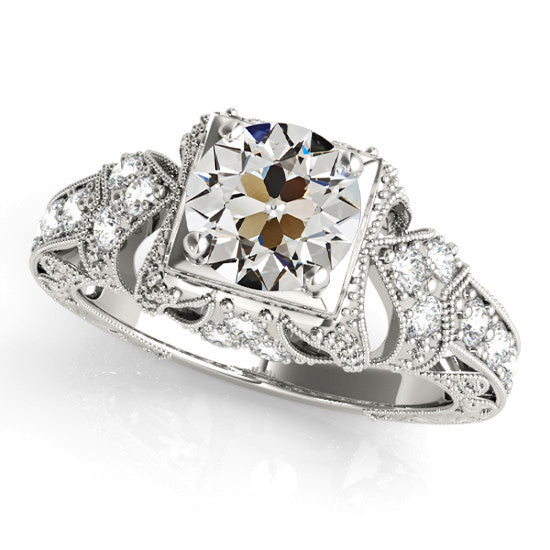 Women's Wedding Ring Old Miner Cut Diamond