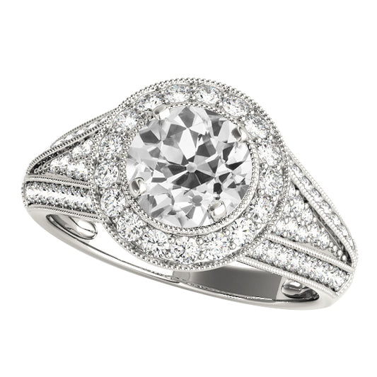 natural round diamond 6ct ring front view