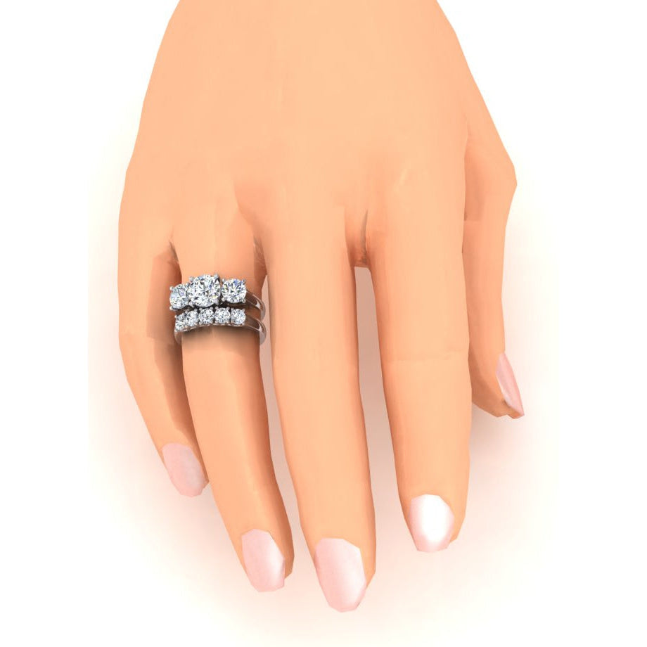 Trellis Setting Diamond Ring Set