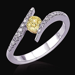 Yellow Canary Diamond Engagement Ring Tension Like For Women