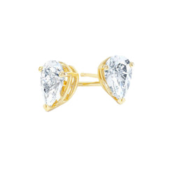 Yellow Gold 14K Pear Cut 2.50 Carats Diamond Women Studs Earrings