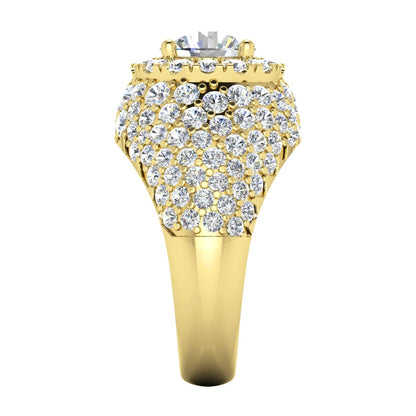 Old Mine Cut Diamond Cluster Ring Gold 6.50 Carats Women's Jewelry