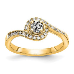 Yellow Gold Halo Ring Old Cut Diamond Twisted Shank 2.25 Carats