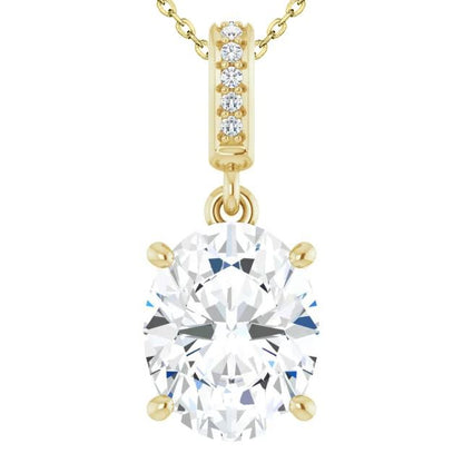 Oval Diamond Pendant
