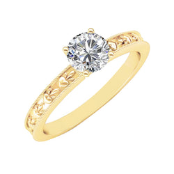 Yellow Gold Round Cut 1.75 Carat Sparkling Diamond Anniversary Ring