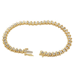 Yellow Gold Round 5 Carats Lab Grown Diamond Tennis Bracelet Jewelry