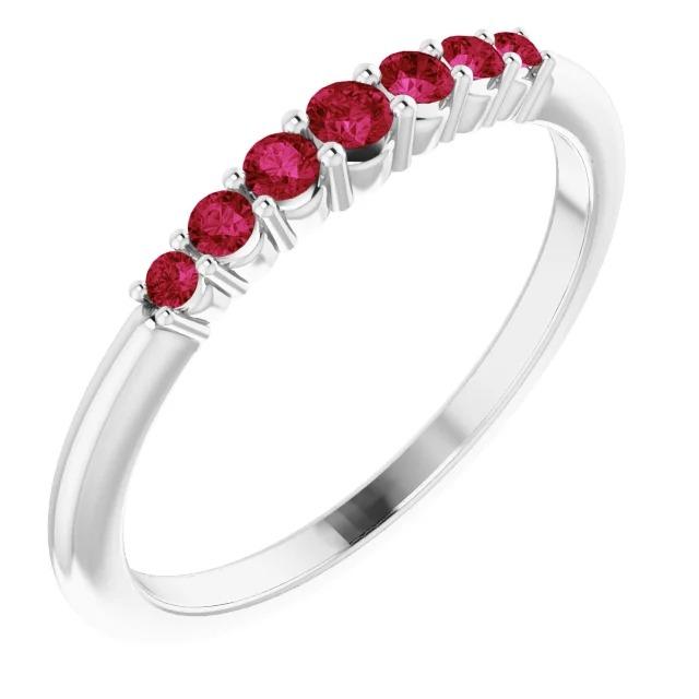 Best Quality Stylish Anniversary Band Burmese Rubies    White Gold Jewelry Band