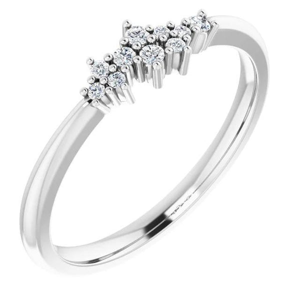 Anniversary Diamond Ring 1 Carat Cluster Set White Gold 14K