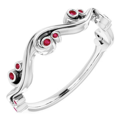 Anniversary Ring 0.30 Carats Burma Rubies Gemstone Ring