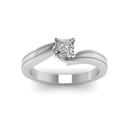 Diamond Anniversary Ring Gold Solitaire Princess Cut 1.50 Carats