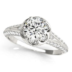 Antique Style 3.70 Carats Round Diamonds Wedding Ring White Gold
