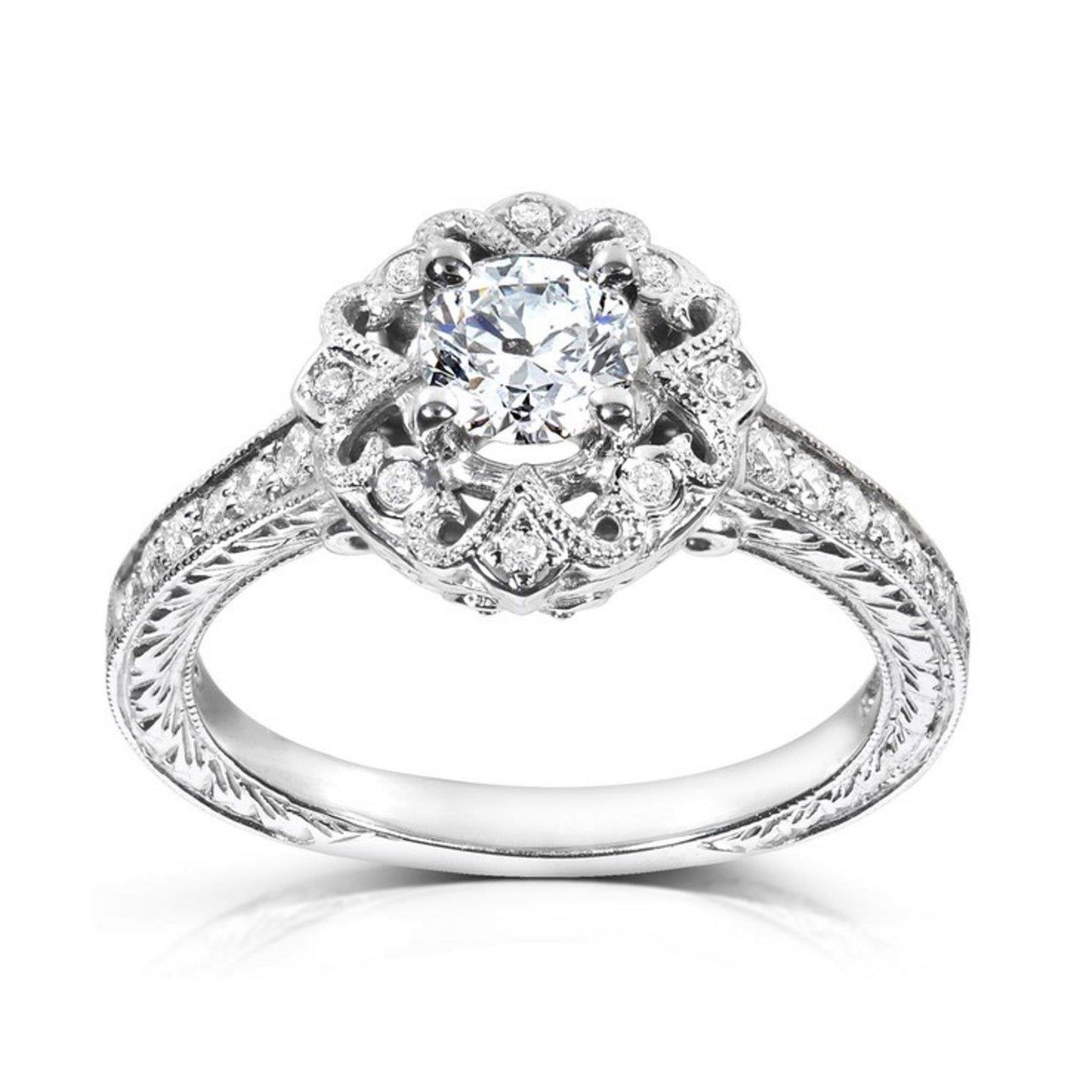 Antique Style Diamond Engagement Ring White Gold Jewelry 2.25 Carats Engagement Ring