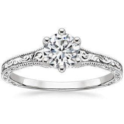 Antique Style Solitaire 2.25 Ct Diamond Engagement Ring White Gold