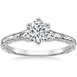 Antique Style Princess Cut Style White Elegant Woman's Solitaire Diamond Ring 