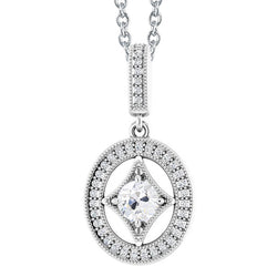 Antique Style Halo Natural Earth Mined Diamond Pendant Old Miner Gold Slide 2.50 Carats