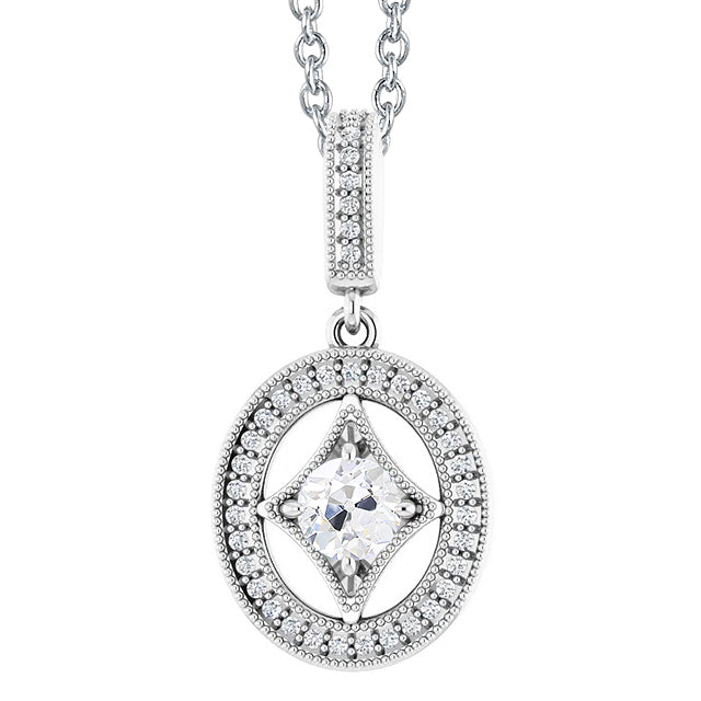 Halo Diamond Pendant Old Miner Gold