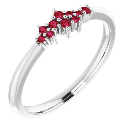 Band Burma Ruby Ladies  Women Jewelry Gemstone Ring