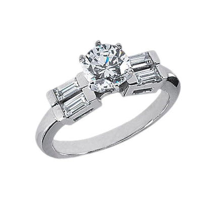 Beautiful Diamonds 5 Stone Ring  Unique Solitaire Ring with Accents White Gold Diamond