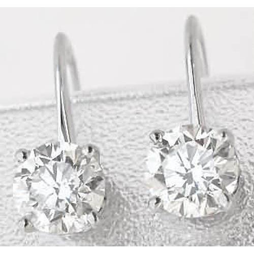 Beautiful Round Diamond Lever Back Earring White Gold 14K 1.5 Carats Earrings