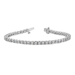 Real  Beautiful Round White Diamond Tennis Bracelet Solid Gold 6.75 Carats