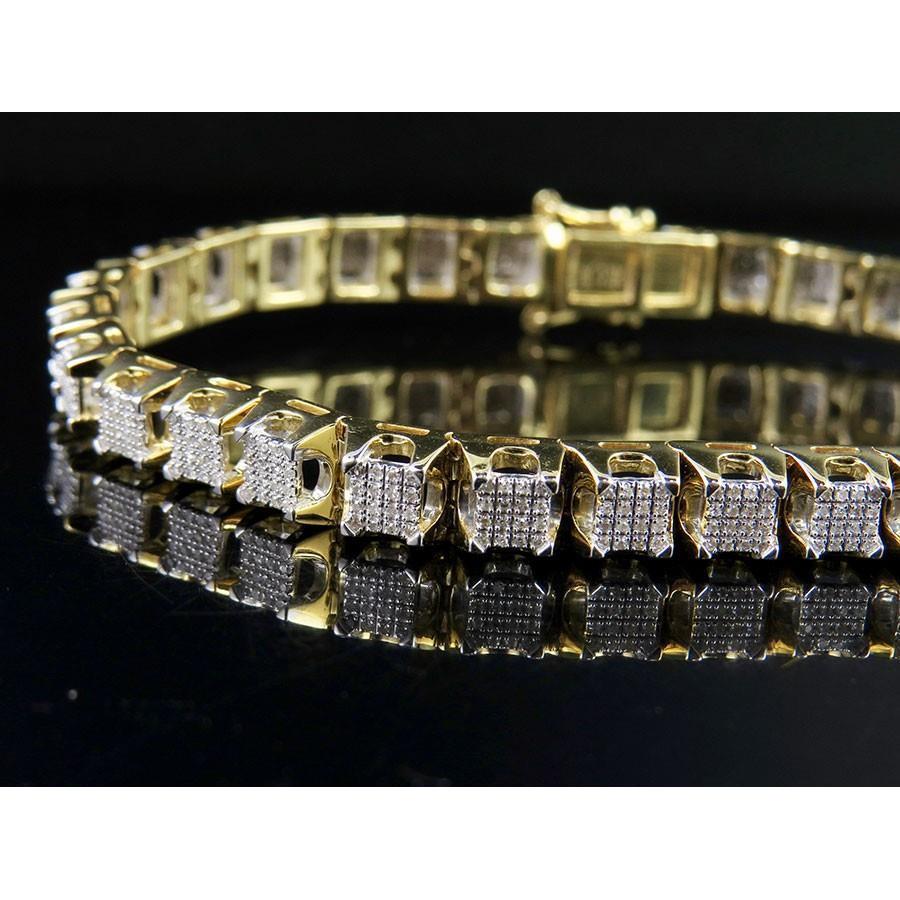 Beautiful Round Shape Diamond Men Bracelet 5.75 Carats 14K Gold Mens Bracelet