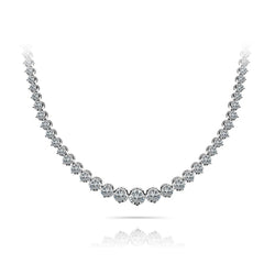 Beautiful White Round Diamond Tennis Necklace 12 Carats Women Jewelry