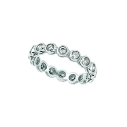 Bezel Set Diamond Eternity Band 1.60 Carats 14K White Gold Jewelry