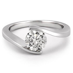 Solitaire 0.75 Carat Lab Grown Diamond Engagement Ring White Gold 14K