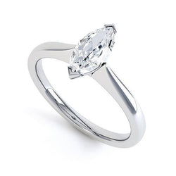 Solitaire Marquise Cut Diamond Wedding Ring 1.90 Carats 14K White Gold