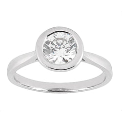 Bezel Setting Round Diamond Solitaire Ring 2.50 Ct.