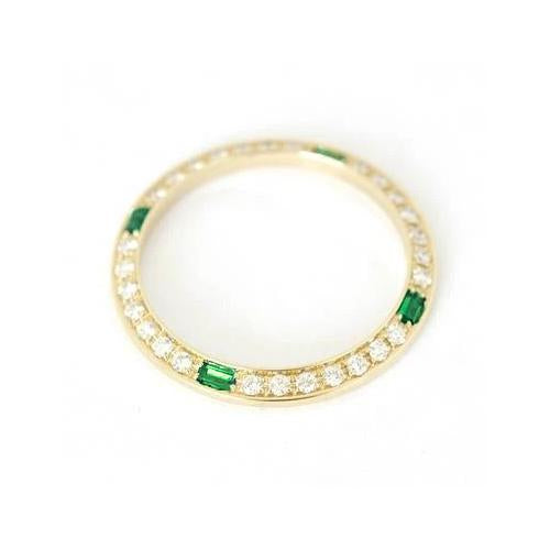 Bezel To Fit Datejus Custom Emerald & Diamond Lady T Or Date Watch Watch Bezel