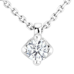 Big 2 Carats Round Solitaire Natural Earth Mined Diamond Pendant White Gold 14K