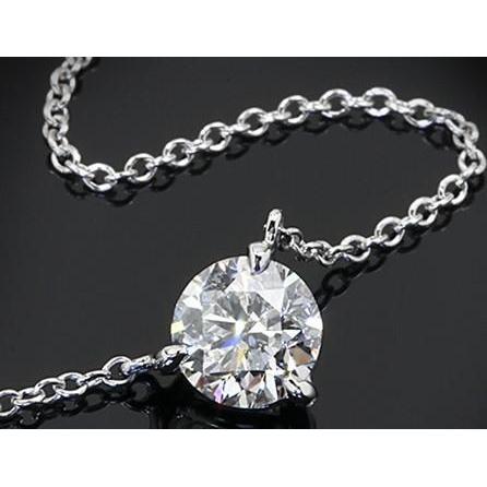 Round Diamond Pendant Dog Ear 3 Ct White Gold Ladies Jewelry