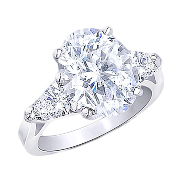 Big 4.30 Carats Three Stone Diamonds Anniversary Ring Jewelry Three Stone Ring